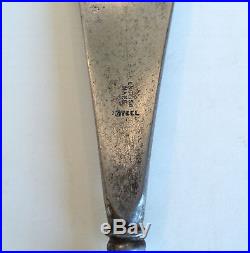 ANTIQUE ENGLISH STERLING SILVER HANDLED SHOE HORN with EMBOSSED DESIGN, c. 1900
