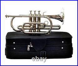 AWESOME SALE Cornet 3 Valve With Mute Shinning silver M/P+Mute+CASE HORN
