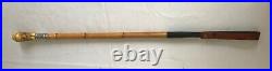 Abercrombie and Fitch Bamboo Riding Crop Stag Horn with Silver Band and A&F Logo