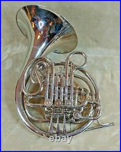 Absolutely Beautiful F Schmidt F/Bb Double French Horn Silver Nickle with Case