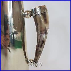 Alpaca Silver Pitcher with Natural Horn Handle Handmade in Argentina