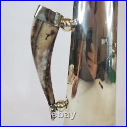 Alpaca Silver Pitcher with Natural Horn Handle Handmade in Argentina