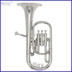 Alto Horn Eb Nickel Silver Plated Mouthpiece Stainless Steel Piston with Gig Bag