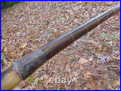 Amazing Antique Bamboo Horn Cane Walking Stick with Silver embellishments