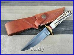 American Hunter 9 Overall Stag Horn Handle with Surgical steel Blade & Sheath