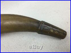 American Revolutionary War Large Powder Horn With Inlay Silver
