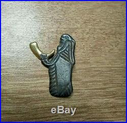 Ancient Viking Silver Female Figurine With A Gilded Drinking Horn Terminal