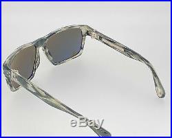 Ann Demeulemeester Sunglasses Angular Brown Horn 925 Silver with Green Lenses AD