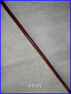 Antique Birch Walking Stick / Cane Goat Horn Derby Handle Silver Plated Collar