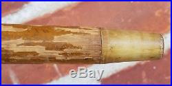 Antique Cane Walking Stick Malacca Wood & Hammered Sterling Silver with Horn Tip