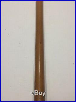Antique Carved Walking Cane Stick With Silver Band /long Horn Ferrule