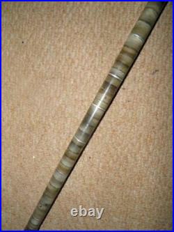 Antique Complete Bovine Horn Walking Stick/Cane With Silver Washers 86cm