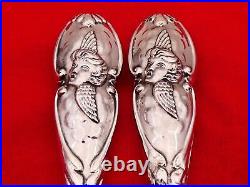 Antique English Sterling Silver Shoe Horn & Button Hook Set with Cherubs UM-13