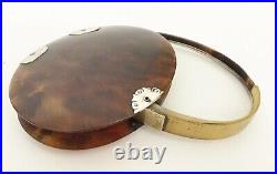 Antique Faux Tortoise and Horn Magnifying Glass with Silver Mounts