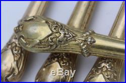 Antique French Solid Silver Gilt Cutlery With Horned Faun Satyr Mascaron