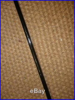 Antique Hallmarked Silver Walking Cane With Bovine Horn Carved Top
