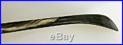 Antique Hand Carved from horn, Egyptian shoe horn, with silver inlay