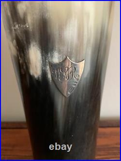 Antique Horn Beaker Goblet With Scottish Silver Shield
