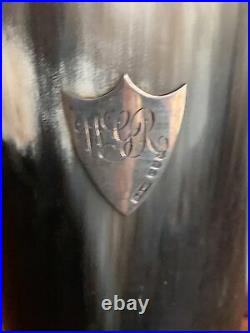 Antique Horn Beaker Goblet With Scottish Silver Shield