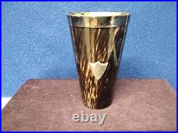 Antique Horn Beaker With Mappin & Webbs Silver Plate Rim 1900-1940