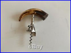 Antique Horn Corkscrew with Sterling Silver Accent