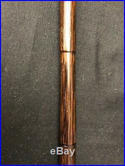 Antique Horn Walking Stick With Sterling Silver Collar Dated 1913 Tapered Stick