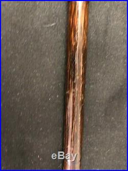 Antique Horn Walking Stick With Sterling Silver Collar Dated 1913 Tapered Stick