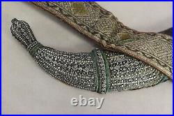 Antique Islamic Yemen Belt Khanjar Dagger Jambiya Silver with Special