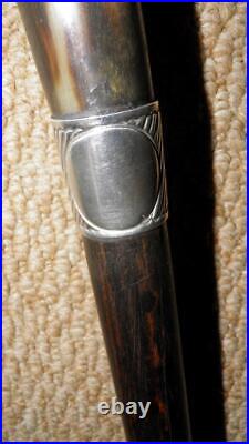 Antique Malaya BEE Walking Stick Bovine Horn & Hallmarked 1924 Silver By Howell