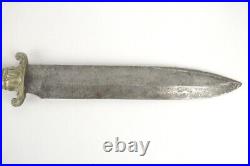 Antique Massive 19th Century Horse Head Bowie Knife 19 OL Coin Silver Sheath MQ