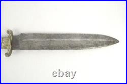 Antique Massive 19th Century Horse Head Bowie Knife 19 OL Coin Silver Sheath MQ