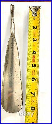 Antique Nickel Plated Brass Shoe Horn Leg with Boot