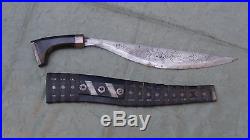 Antique Philippiines Talibonsheath Knife With Horn Handle &silver Mounts