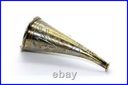 Antique Russian Empire Silver High Society Baby Feeding Horn with prayer 1896