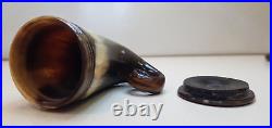 Antique Scottish Snuff Mull. Made from Rams Horn with Horn Lid. LJ04