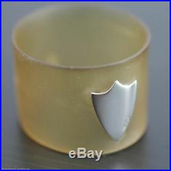 Antique Scottish horn napkin ring with solid silver shield