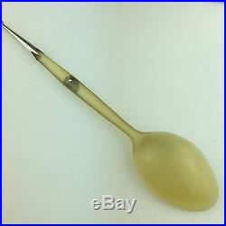 Antique Scottish horn spoon with solid shield