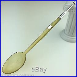 Antique Scottish horn spoon with solid silver shield and top Christening gift