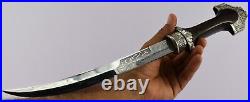 Antique Silver Oriental Dagger Engraved With Flowers