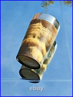 Antique Silver Rimmed Horn Beaker with solid Base / Cup / Goblet