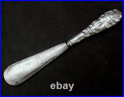 Antique Silver WILLIAM COMYNS Shoe Horn London 1900 with Steel Horn Masks & Bird