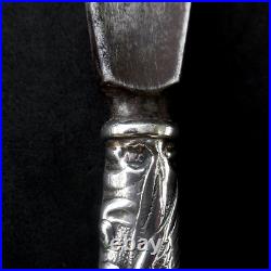 Antique Silver WILLIAM COMYNS Shoe Horn London 1900 with Steel Horn Masks & Bird