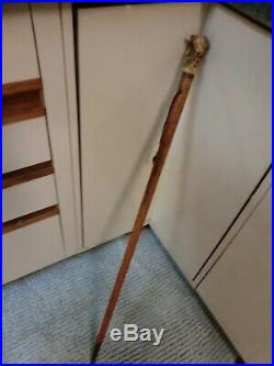 Antique Stag Horn with Silver Walking Stick Cane