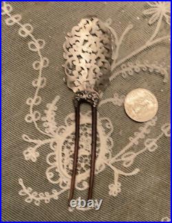 Antique Sterling Silver Filligree Hair Comb with Horn? Hair jewlery