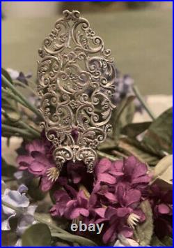 Antique Sterling Silver Filligree Hair Comb with Horn hair jewlery