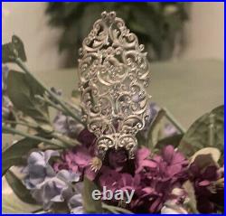 Antique Sterling Silver Filligree Hair Comb with Horn hair jewlery