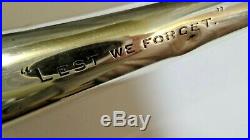 Antique Sterling Silver Hunting Horn With WW1 Dedication, c1919