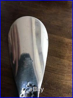 Antique Sterling Solid Silver Hallmarked Pocket Shoe Horn Carved With Flowers