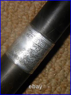 Antique Victorian Gents Complete Bakelite H/M Silver 1897 Walking Stick Cane