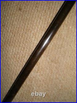 Antique Victorian Gents Complete Bovine Horn H/M Silver 1897 Walking Stick